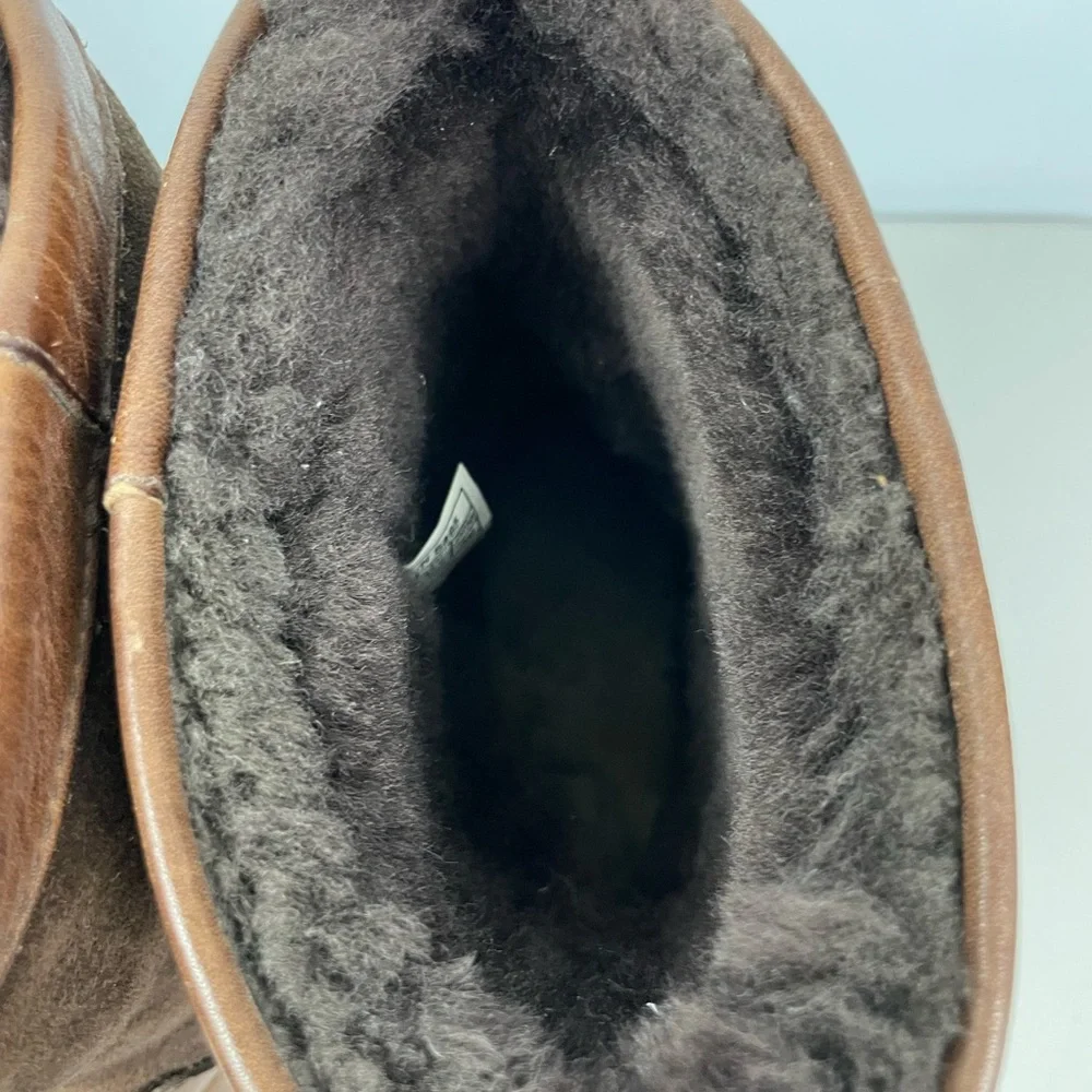 UGG Australia Beacon‎ Sheepskin Lined Men's Chestnut Brown Leather Boots